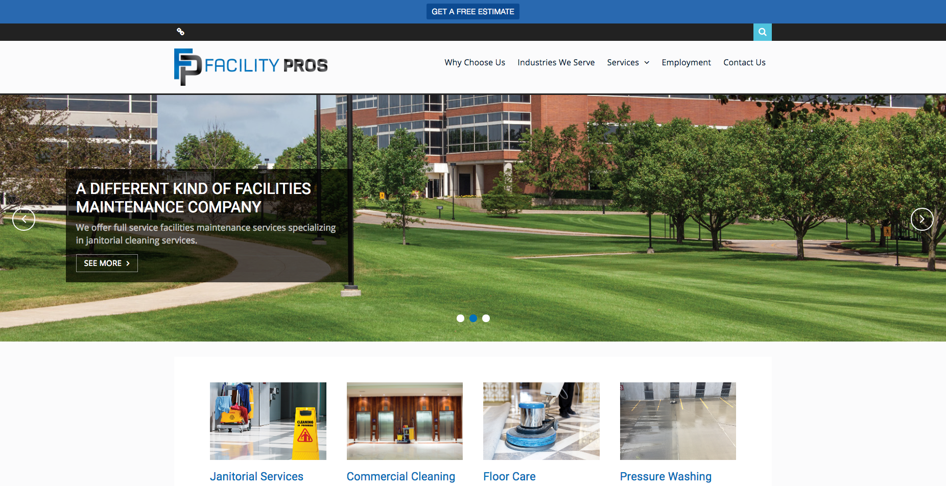 Facility Pros Website Design Homepage