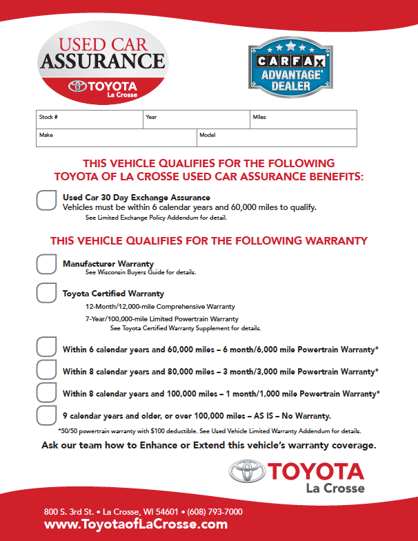 Toyota La Crosse Assurance